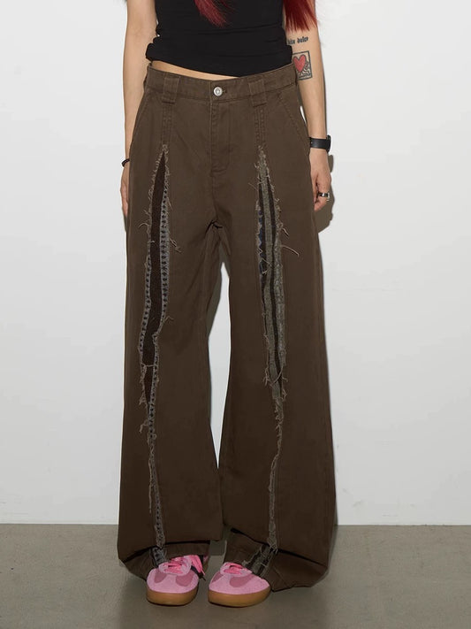 Cut-off Structure Retro Denim Pants