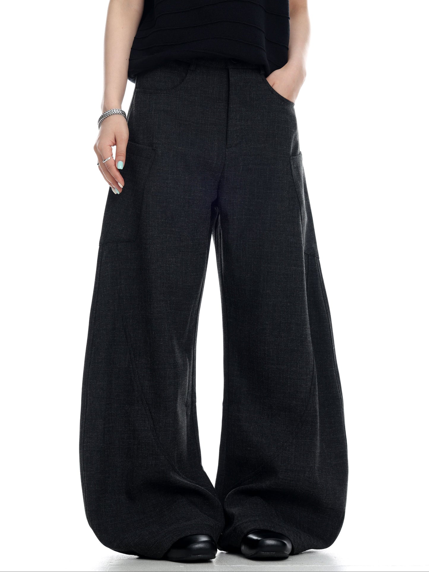 Curved Wide Leg PANTS