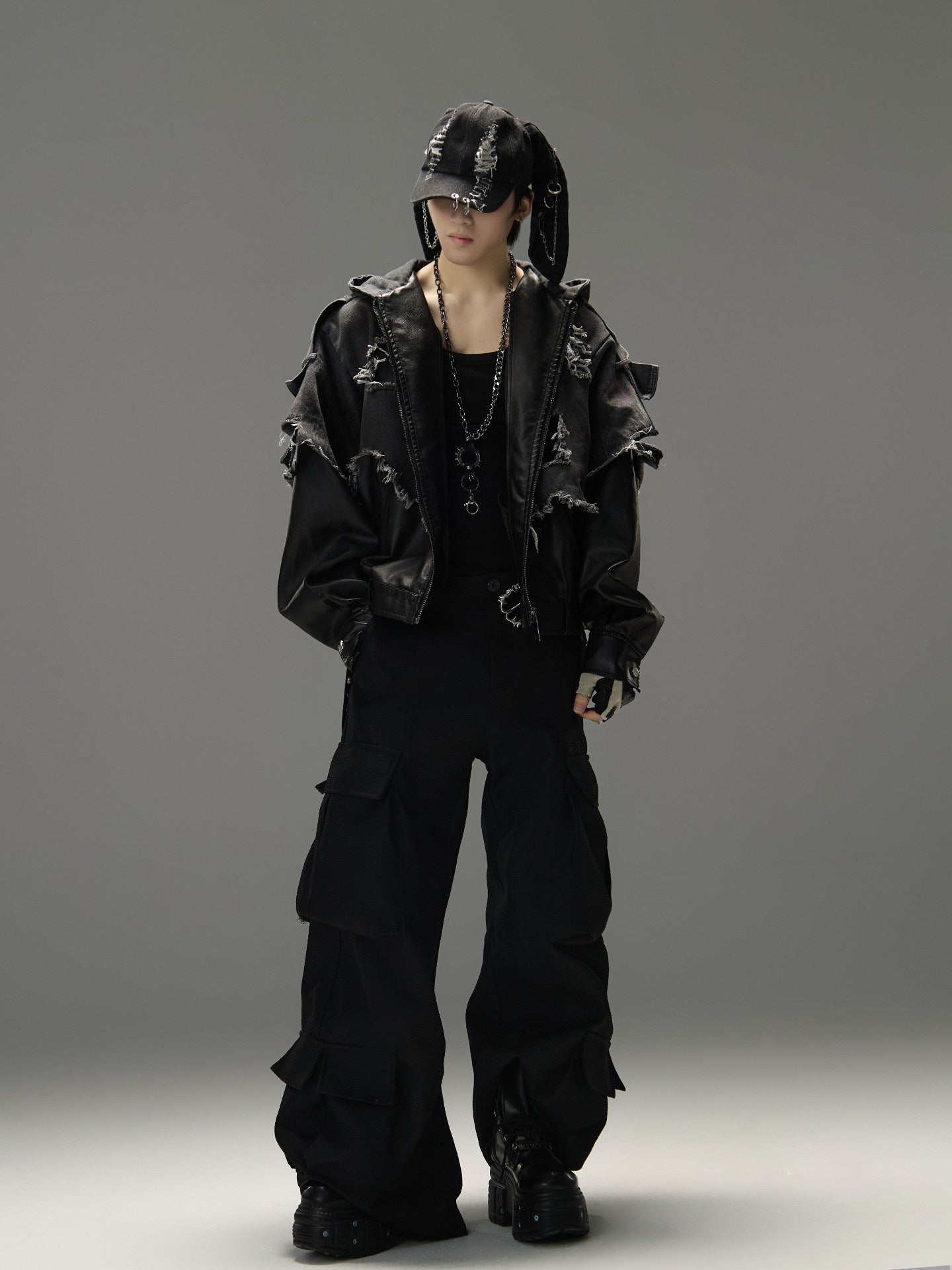 Washed Panel Cropped Jacket