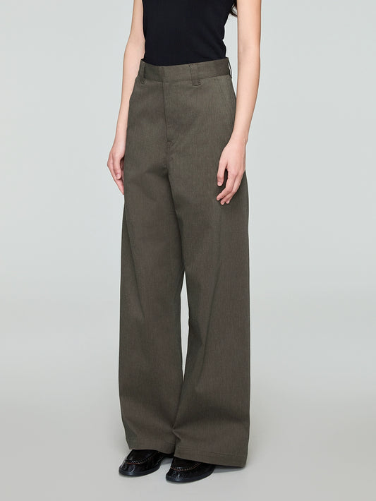 Two-Tone Vintage-Inspired A-Line Wide-Leg Pants