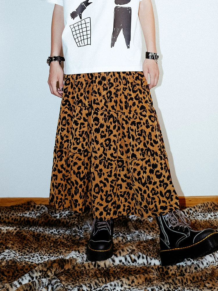 Wild Leopard Elastic Skirt