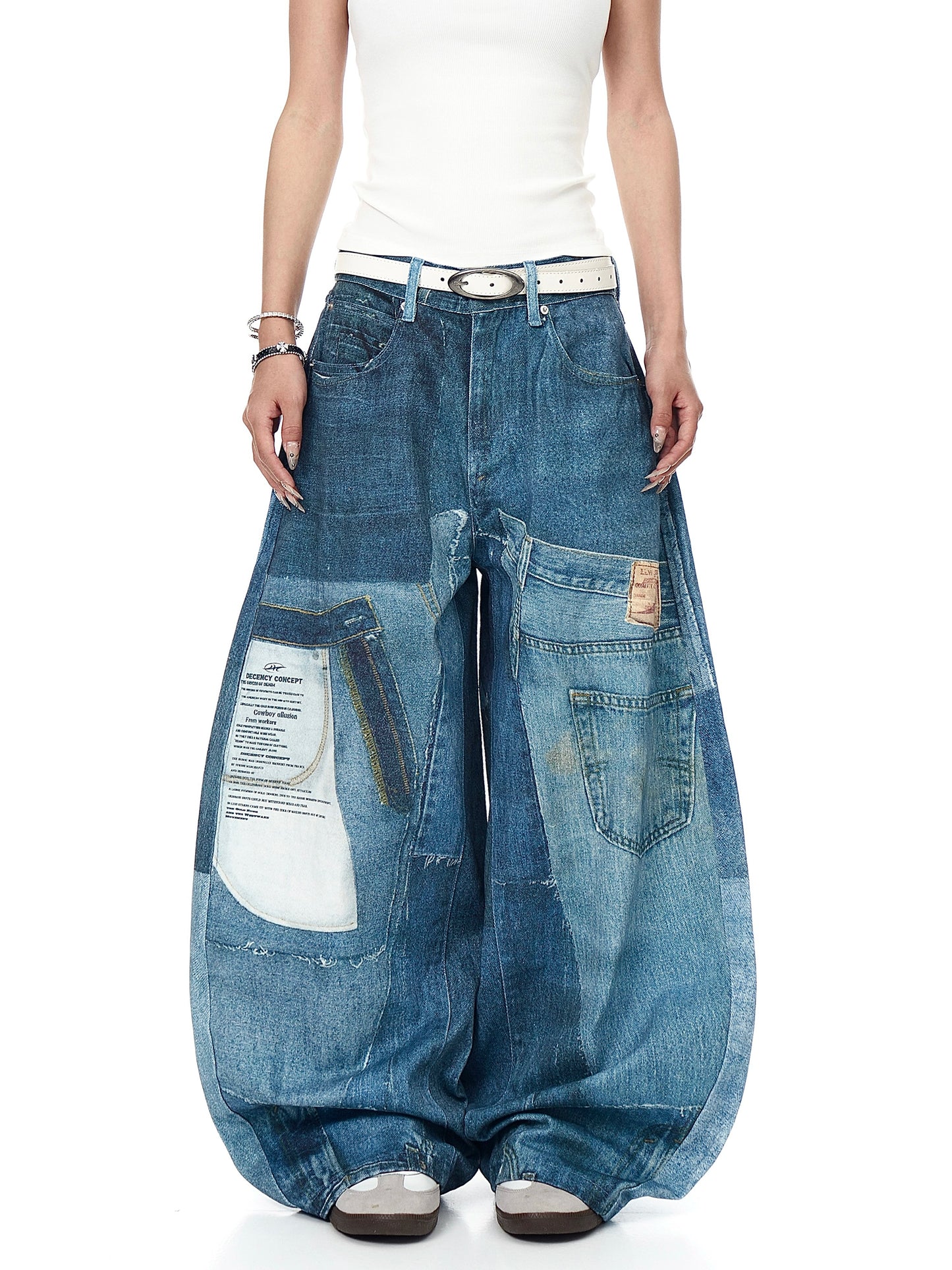 Vintage Patches Machete Denim Pants