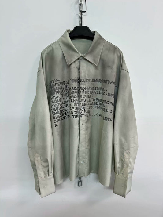 Dirty Dyed Raw Edge Shirt Jacket