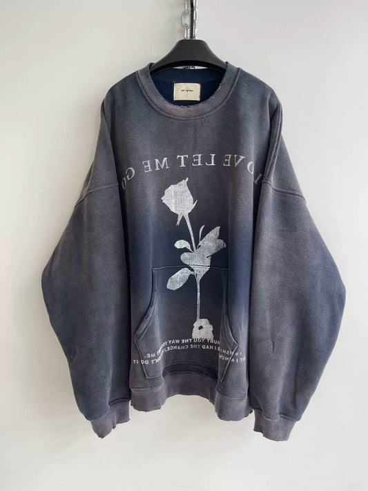 Washed Distressed Loose Sweatshirt