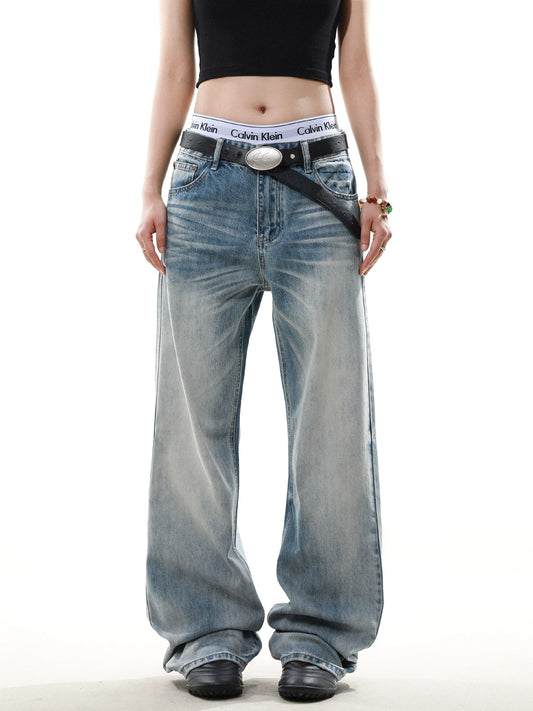 Washed Loose Fade Denim Pants