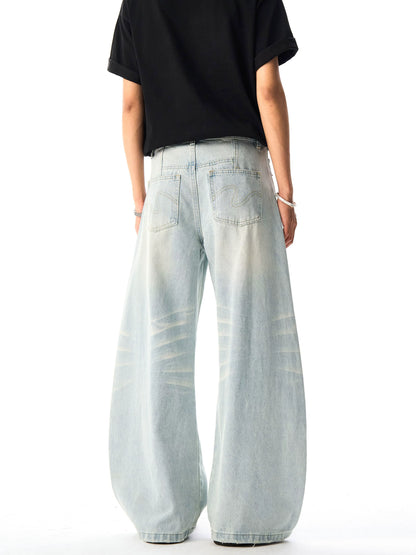 Retro Washed Cat Whisker Jeans