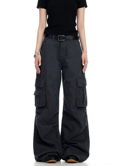 Wide-Leg Cargo Trousers