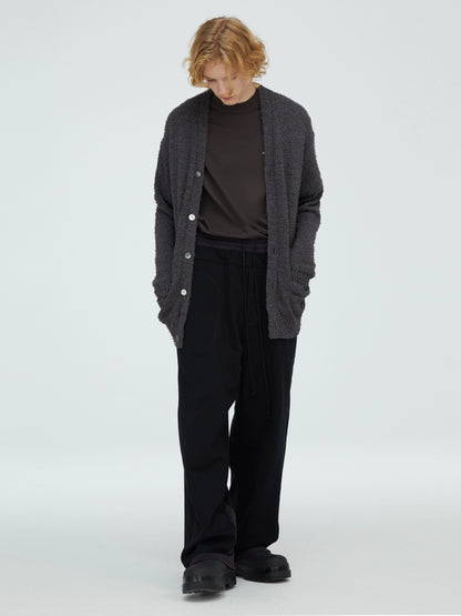 Relaxed Fit V-Neck Knit Cardigan