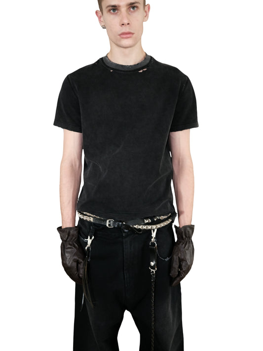 Black Washed Short Sleeve Tee