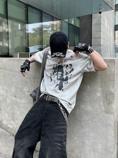 Portrait Letter Print Loose Tee