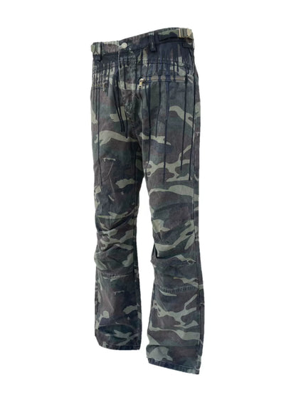 Washed Distressed Camouflage PANTS