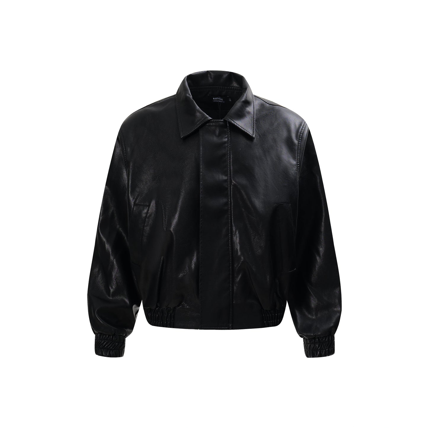 Leather Zip Collar Jacket