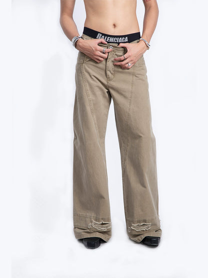 Niche Heavy-duty Multi-hole Jeans