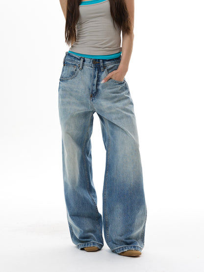 Washed Paris Buckle Jeans