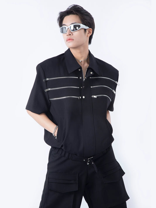 Multi Zipper Splicing Tee