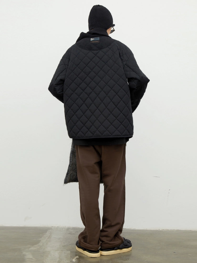 Vintage-Inspired Collarless Cotton Coat