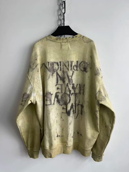 Washed Tie-dye Air Button Sweatshirt