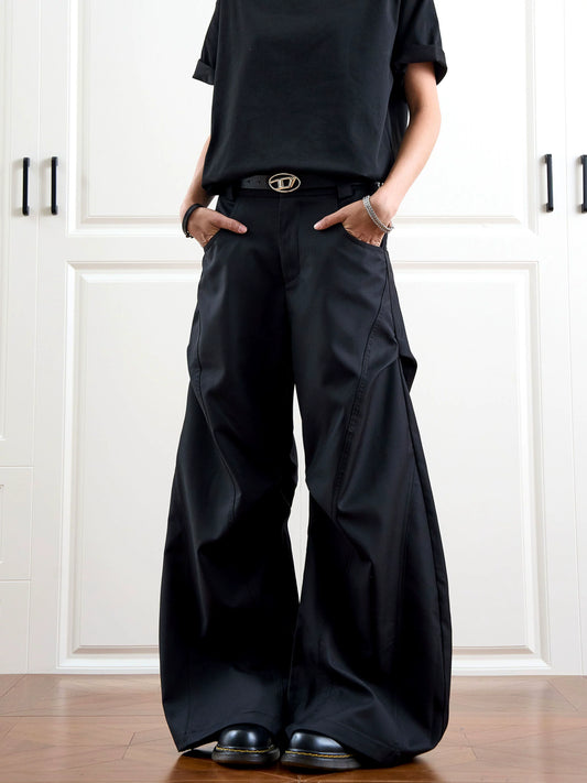Wide-leg Pleated Trousers