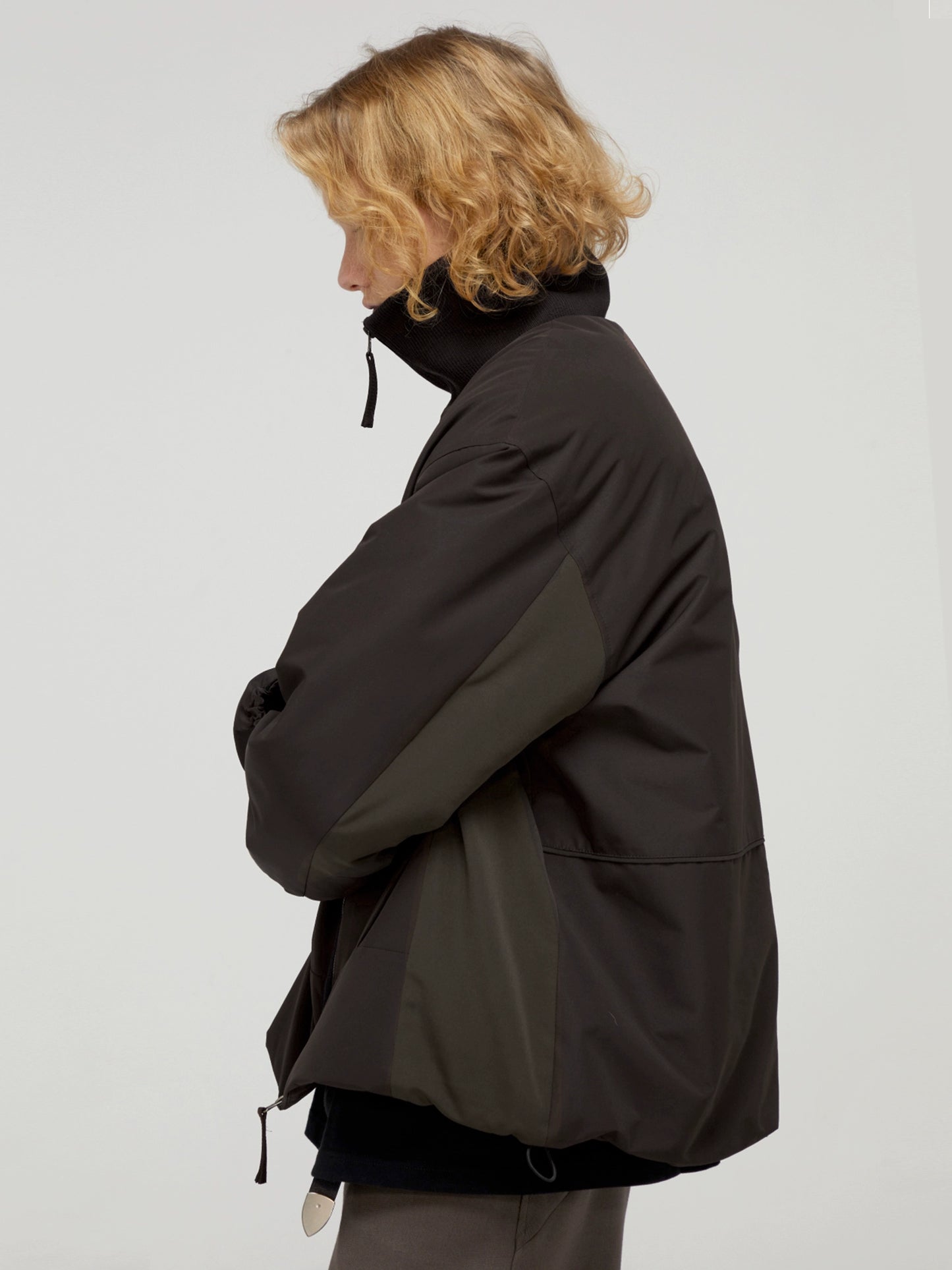 Multi-Color Panel Stand Collar  Jacket