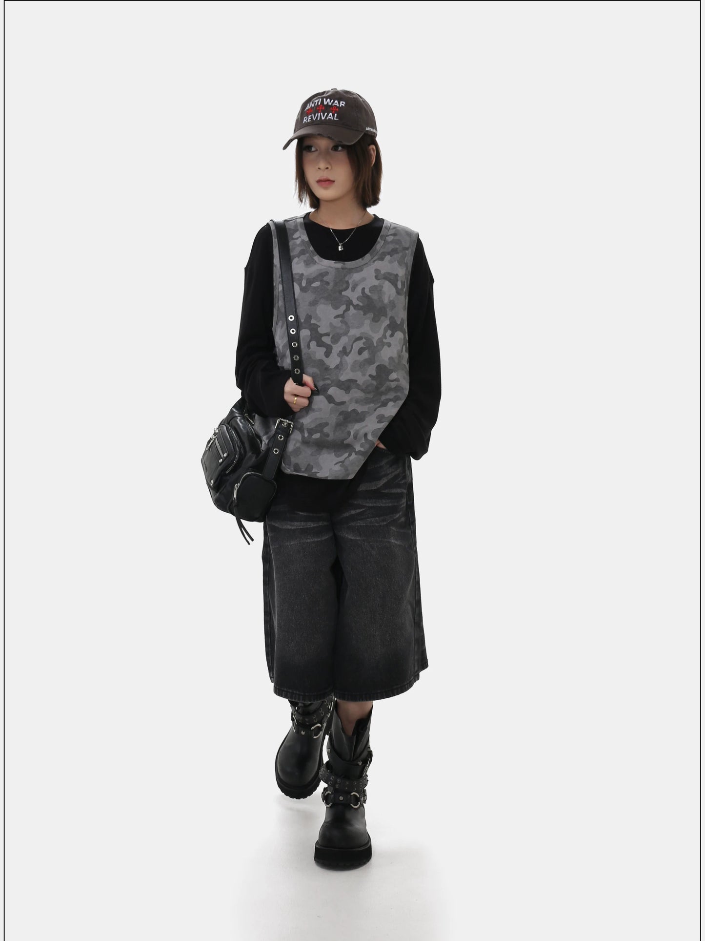 Layered 2 Piece Set Camo & Long Sleeve Tee
