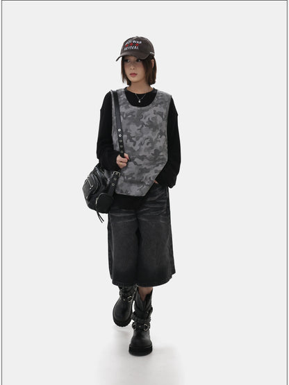 Layered 2 Piece Set Camo & Long Sleeve Tee