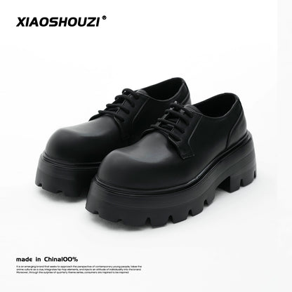 Round TOE PLATFORM LEATHER SHOES