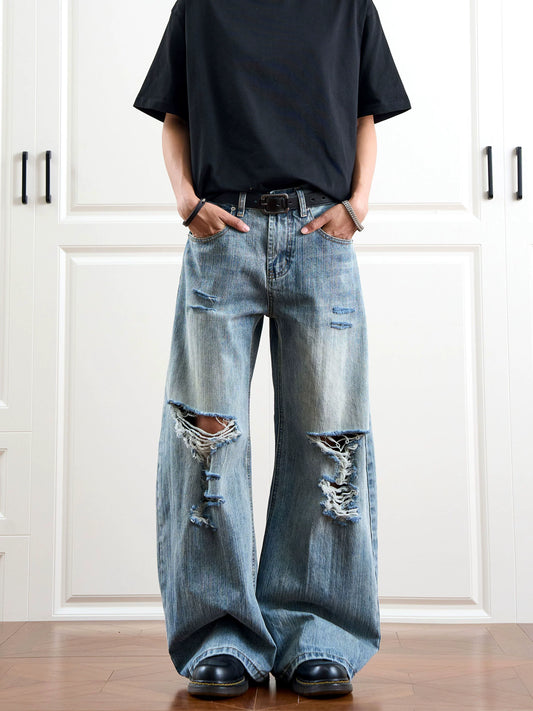 Old Washed Bamboo Ripped Jeans