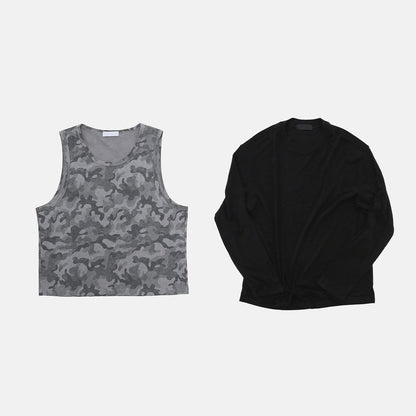 Layered 2 Piece Set Camo & Long Sleeve Tee