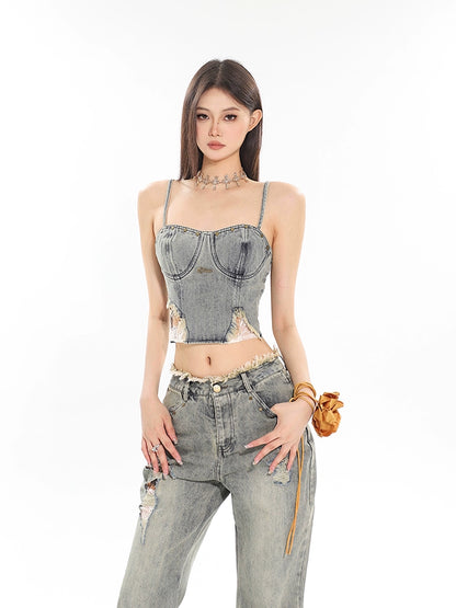 Damage Flare Denim Pants