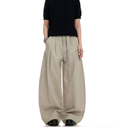 Relax Curved Wide-Leg Trousers