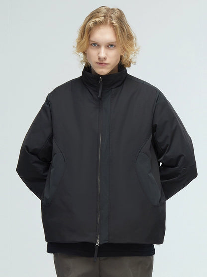 Multi-Color Panel Stand Collar Down Jacket