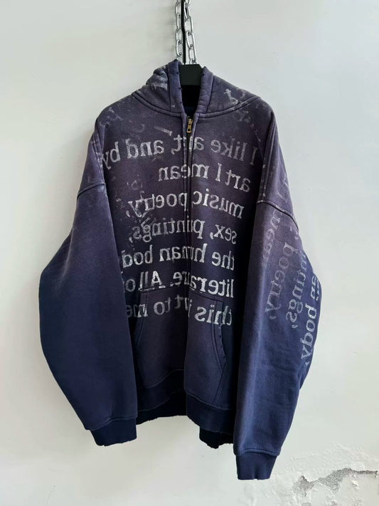 Domestic Niche Design Zip Hoodie