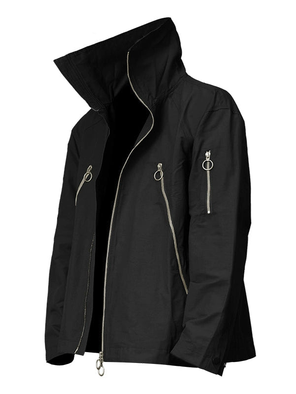 High Neck Multi-Zip Windbreaker Jacket