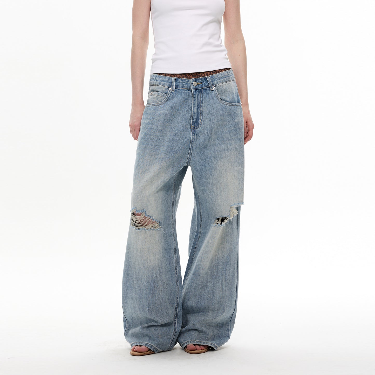 Vintage Washed Distressed Jeans