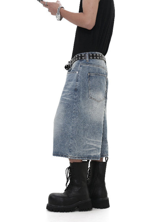 Mid-Length Denim Pants