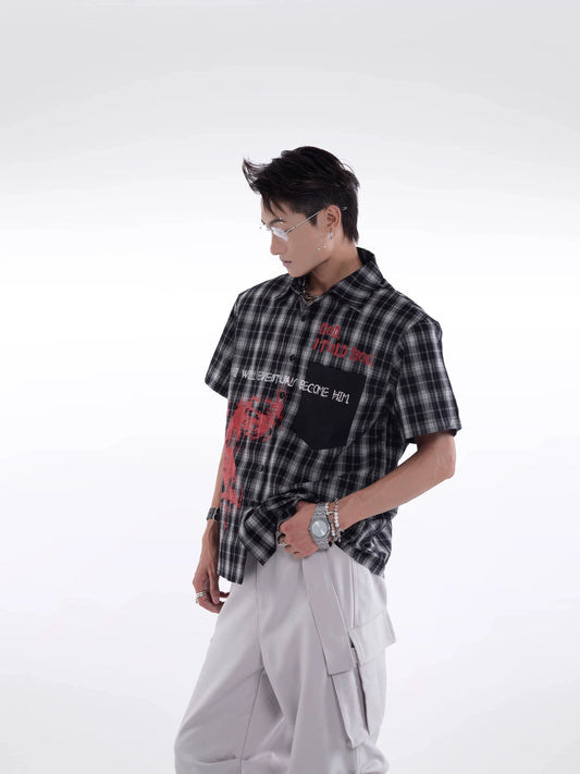 Painted Graffiti Plaid Shirt