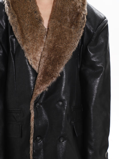 Fur Collar Leather Jacket