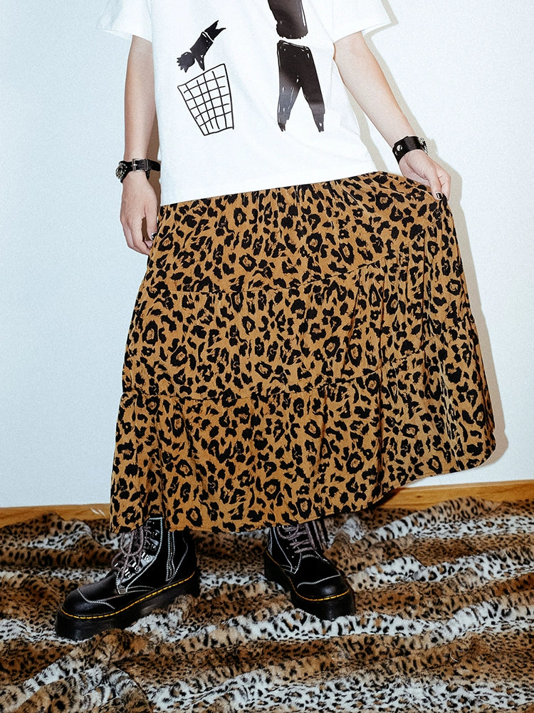 Wild Leopard Elastic Skirt