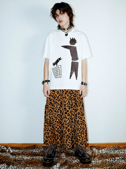 Wild Leopard Elastic Skirt