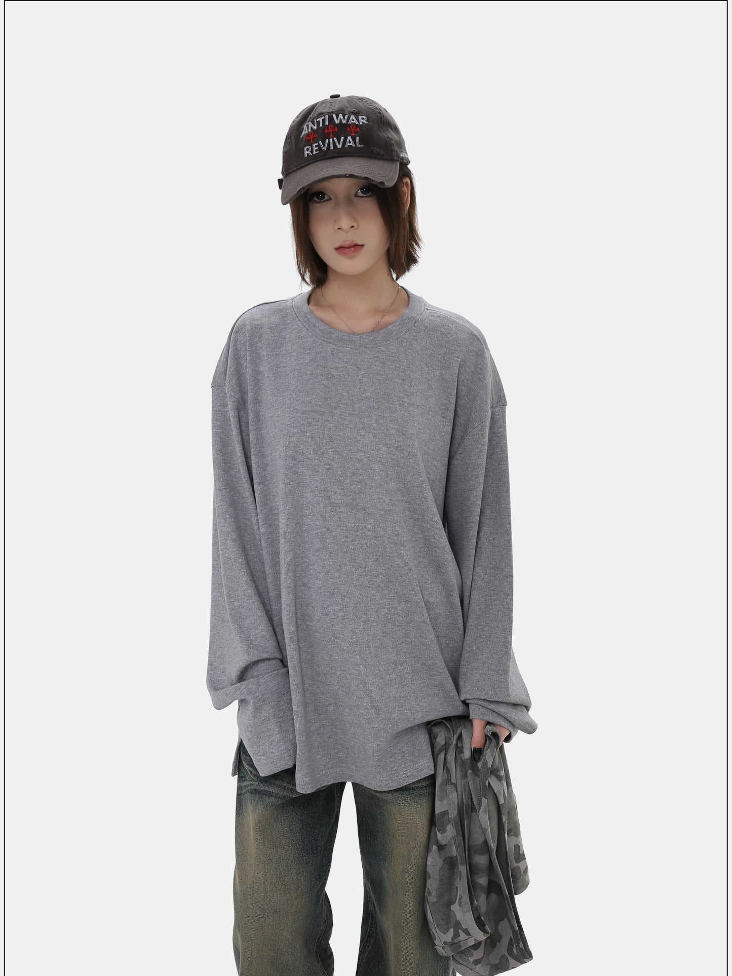 Layered 2 Piece Set Camo & Long Sleeve Tee