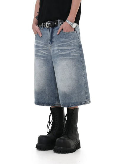 Mid-Length Denim Pants