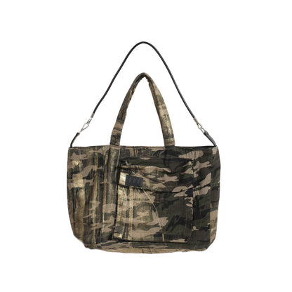 CAMOUFLAGE BRUSHED WAX BAG