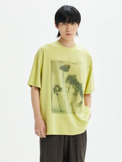 Floral Direct-Print Casual Short Sleeve Tee