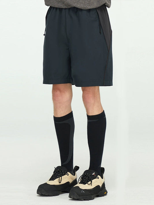 Contrast Stitch Multi-Pocket Sport Shorts
