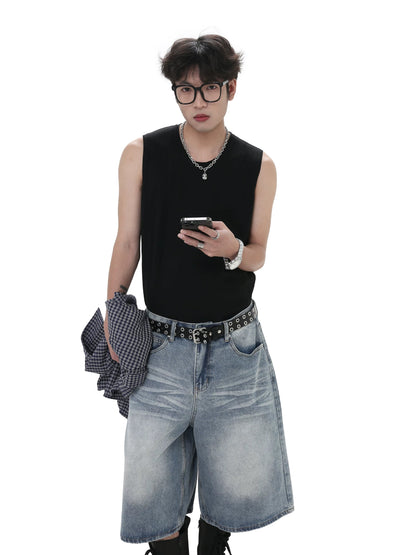 Mid-Length Denim Pants