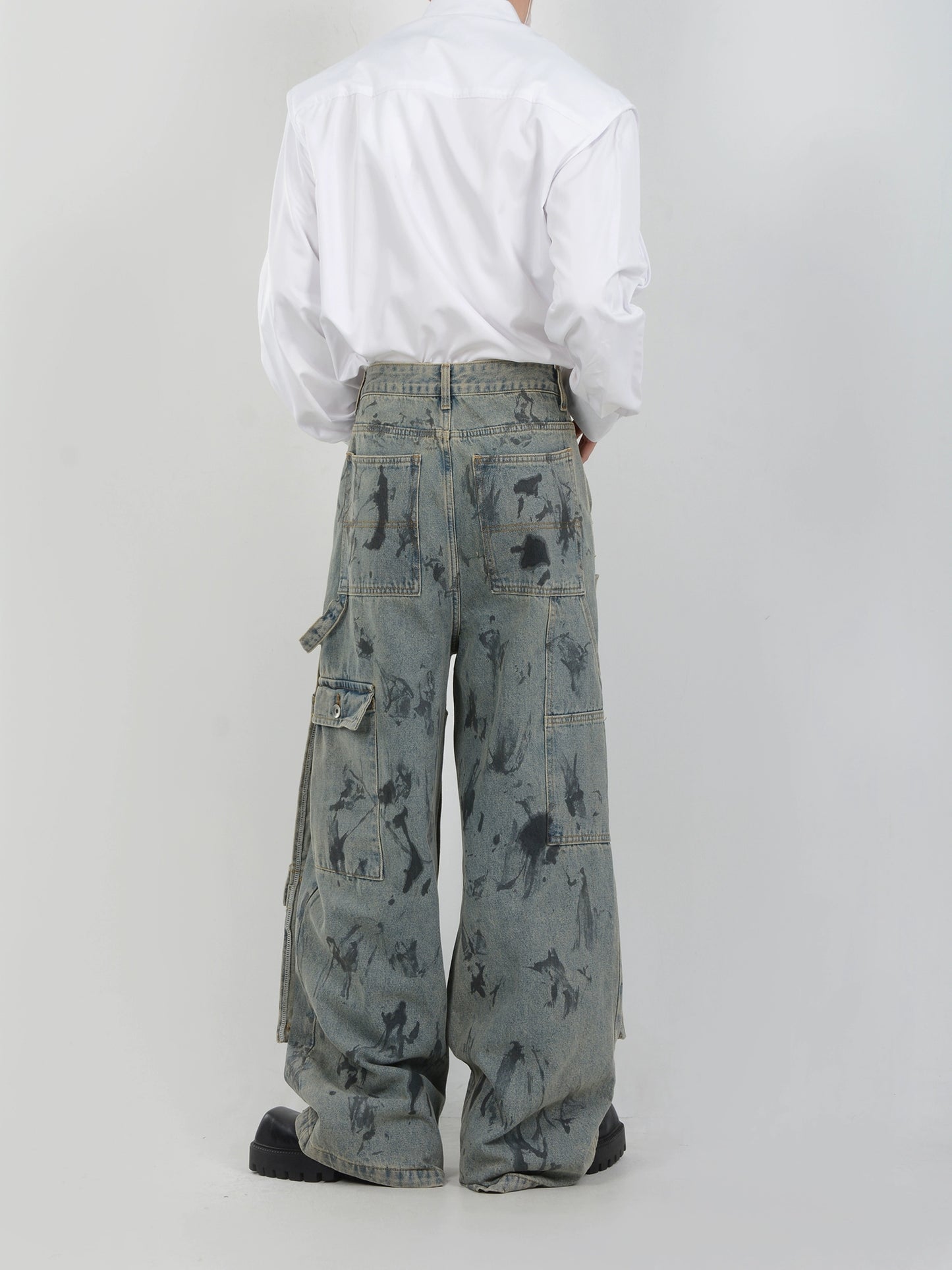 Arged Multi Pocket Denim Cargo Pants