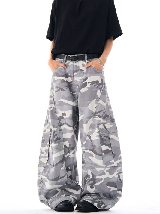 Gray Camouflage Cargo Pants
