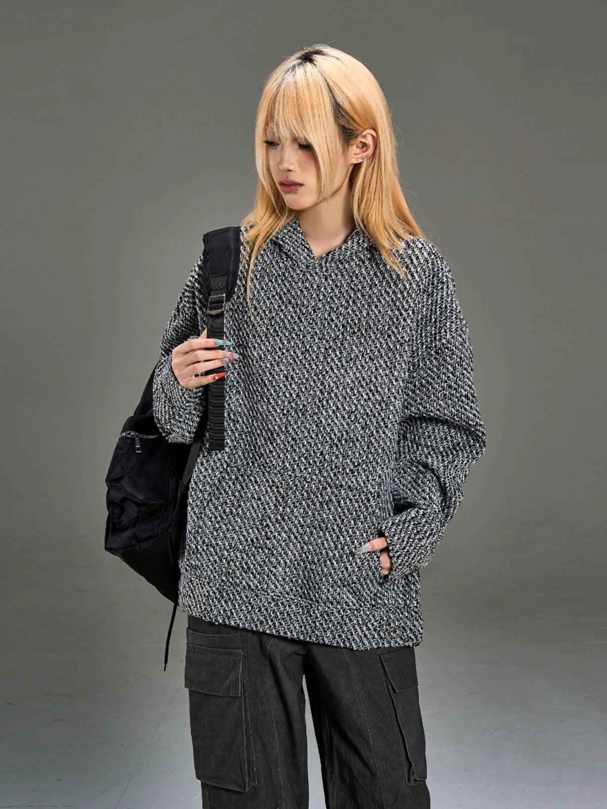 Texture Hooded Sweatshirt