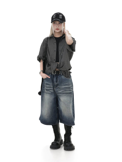 Mid-Length Denim Pants