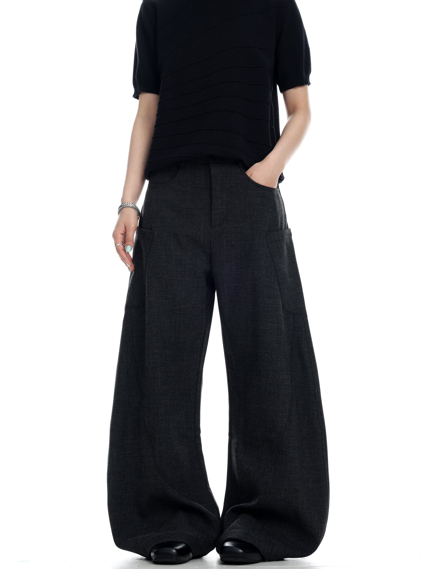 Curved Wide Leg PANTS